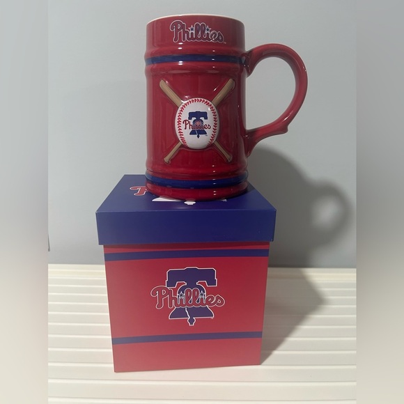 Other - NEW Phillies Red Ceramic Stein with Gift Box - perfect for baseball fan!